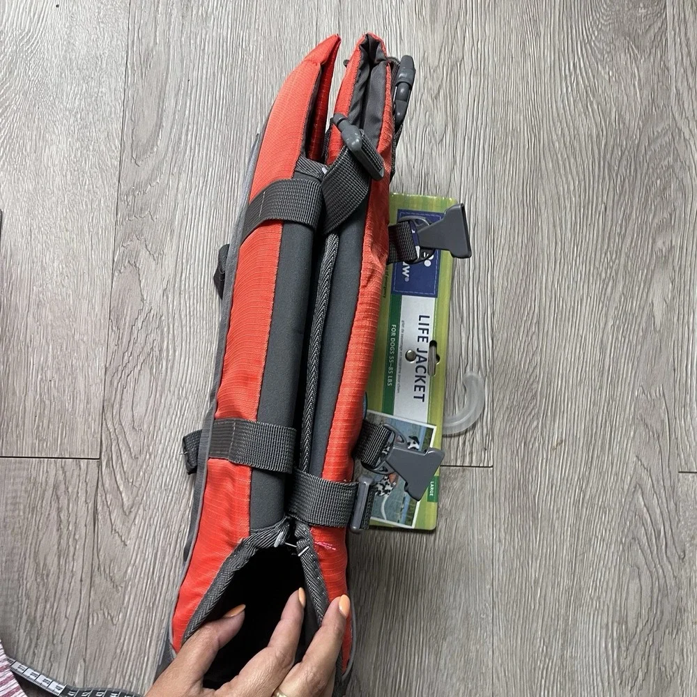 Top Paw Dog Life Jacket Orange Flotation Device Water Safety Size Large 55-85lbs